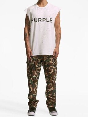 Purple Brand Men's Twill Cargo Pant - Camo Black/Green